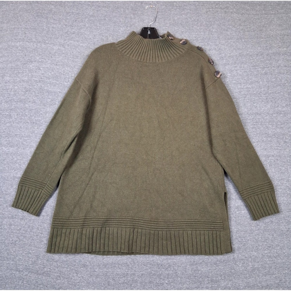 Anthropologie Womens Sweater M Green Oversized Minimalist Preppy Academia Earth